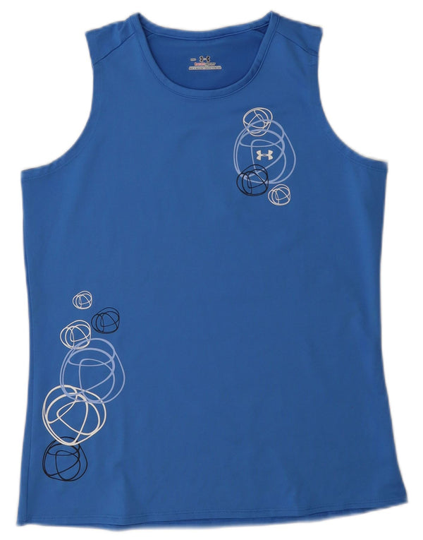 Under Armour Heat Gear Graphic Débardeur pour femme UK 14 Bleu moyen