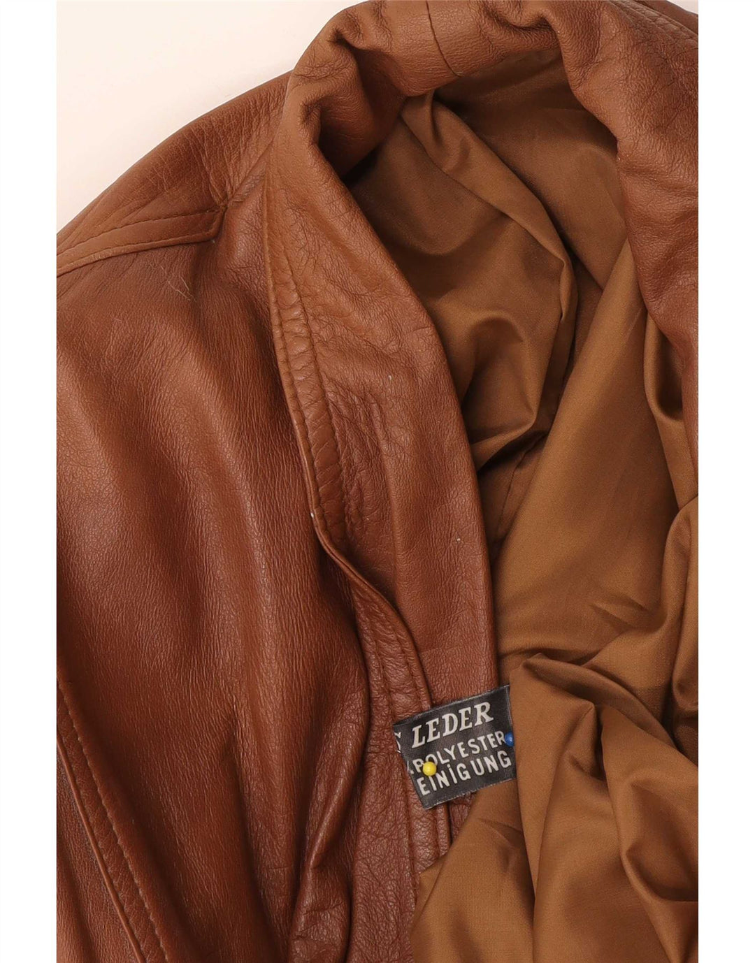 Veste en cuir surdimensionnée femme vintage UK 18 XL Cuir Marron
