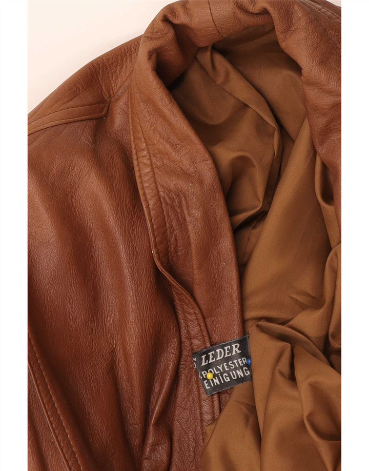 Veste en cuir surdimensionnée femme vintage UK 18 XL Cuir Marron