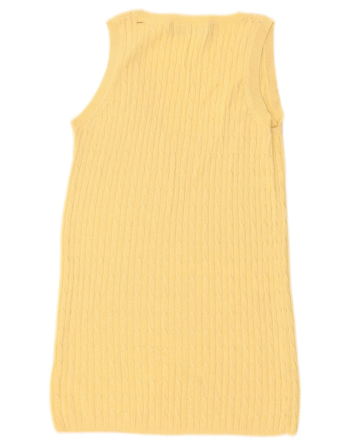 Zara Femme Débardeur UK 12 Coton Jaune Moyen