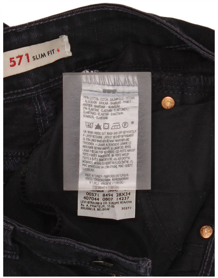 LEVI'S Jean Slim 571 Femme W28 L29 Bleu Marine Coton