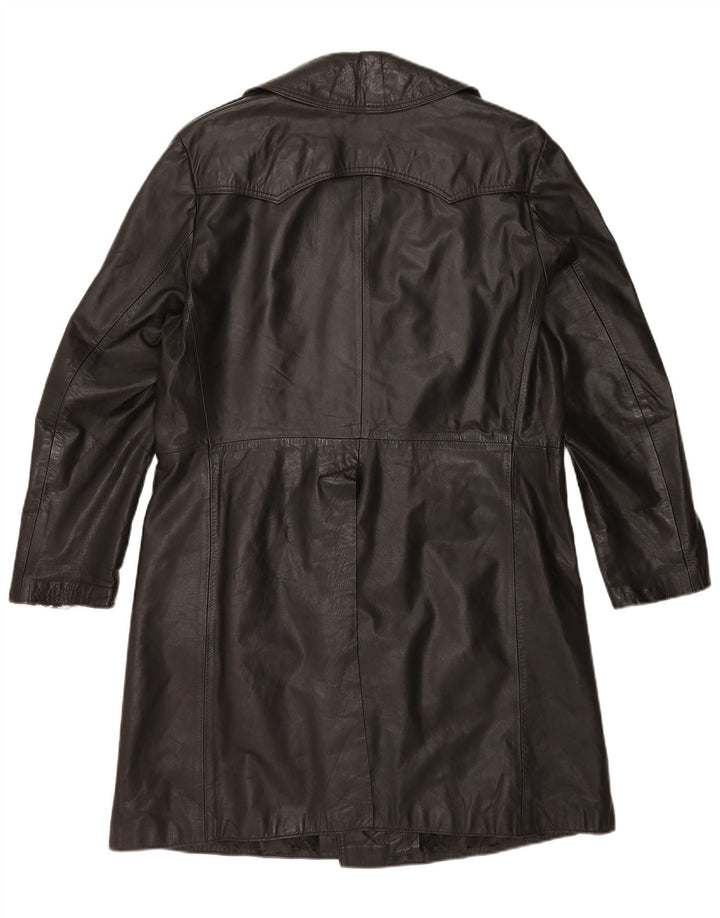manteau en cuir homme vintage UK 36 Petit Noir