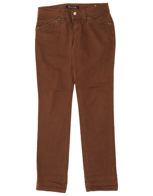 Massimo Dutti Pantalon Chino Slim Femme EU 38 Small W28 L33 Coton Marron