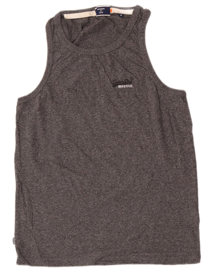 Superdry Débardeur Slim Homme Gris Moyen Moucheté Coton