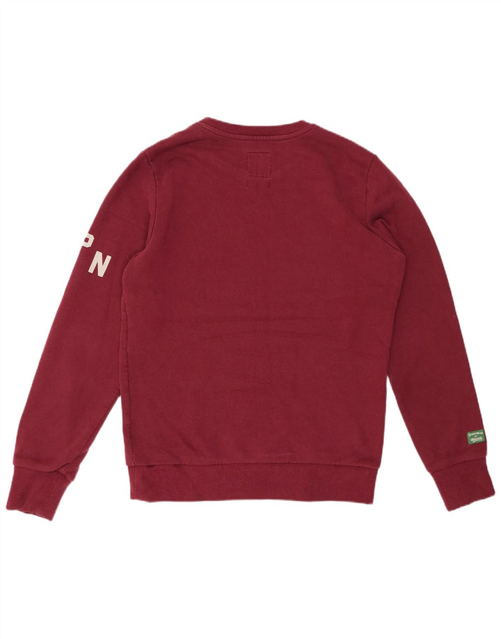 SUPERDRY Sweat-shirt graphique pour homme en coton bordeaux moyen