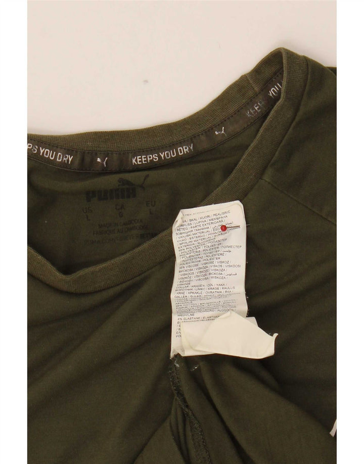 Puma T-Shirt Homme Haut Large Kaki Coton