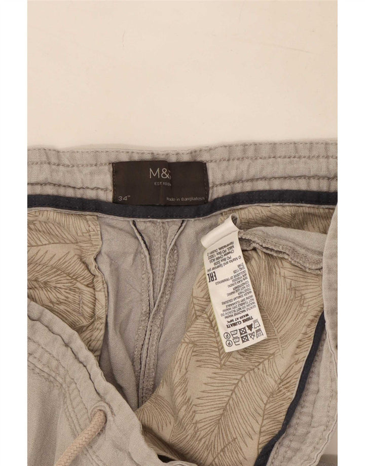 Marks & Spencer Short Chino Homme Large W34 Lin Gris