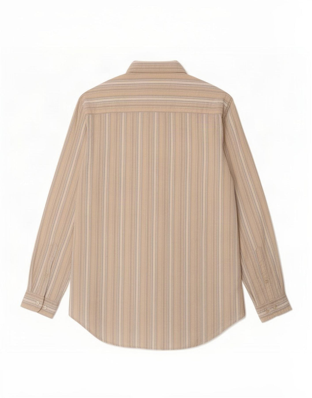 Marlboro Classics Chemise Homme Large Beige Rayé Polyéthylène
