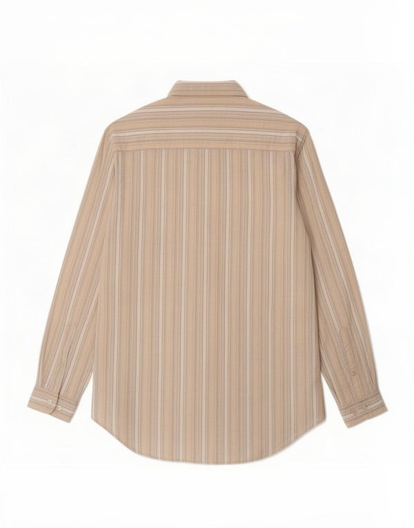 Marlboro Classics Chemise Homme Large Beige Rayé Polyéthylène