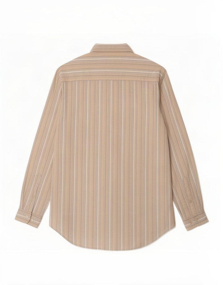 Marlboro Classics Chemise Homme Large Beige Rayé Polyéthylène