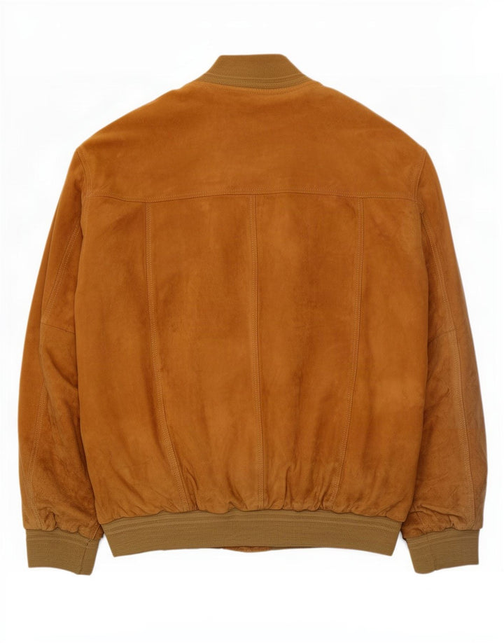 Veste Bomber En Daim Vintage Homme IT 62 6XL Cuir Marron