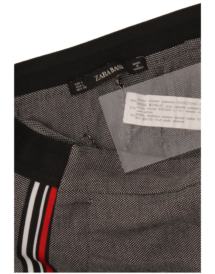 Pantalon Chino Droit Femme Zara Large W30 L27 Gris Polyester