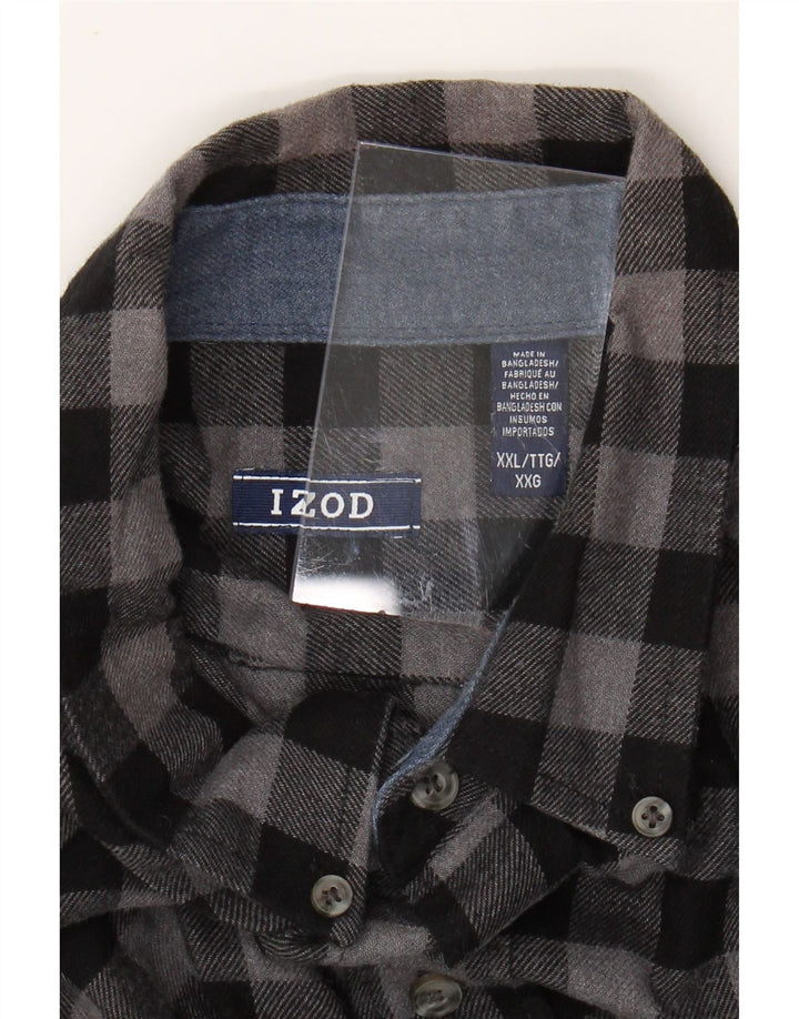 IZOD Chemise en Flanelle Homme 2XL Gris à Carreaux