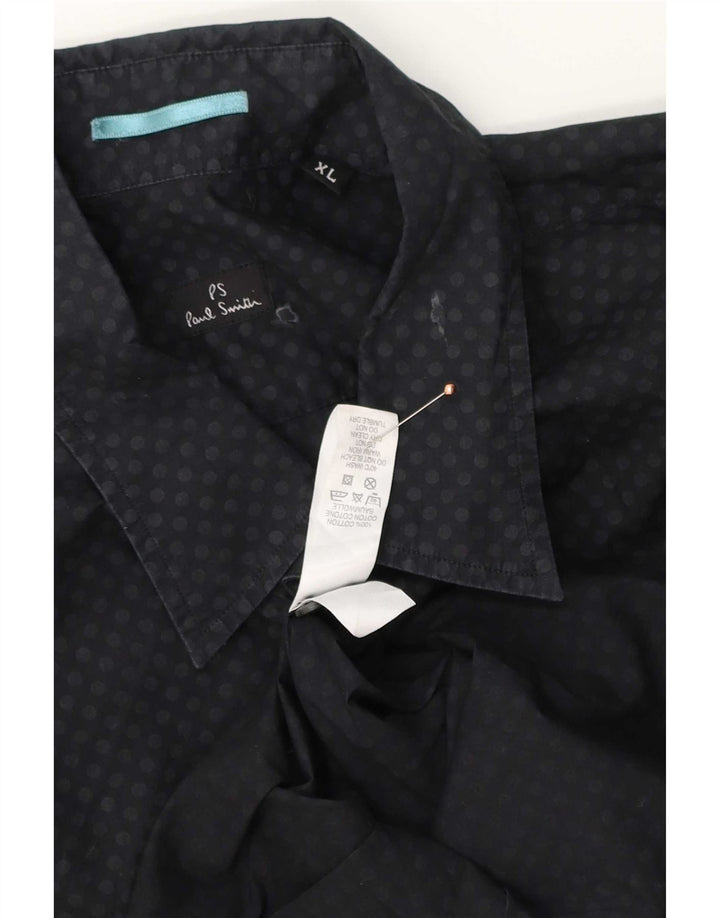 Paul Smith Chemise coupe classique XL en coton à pois noir