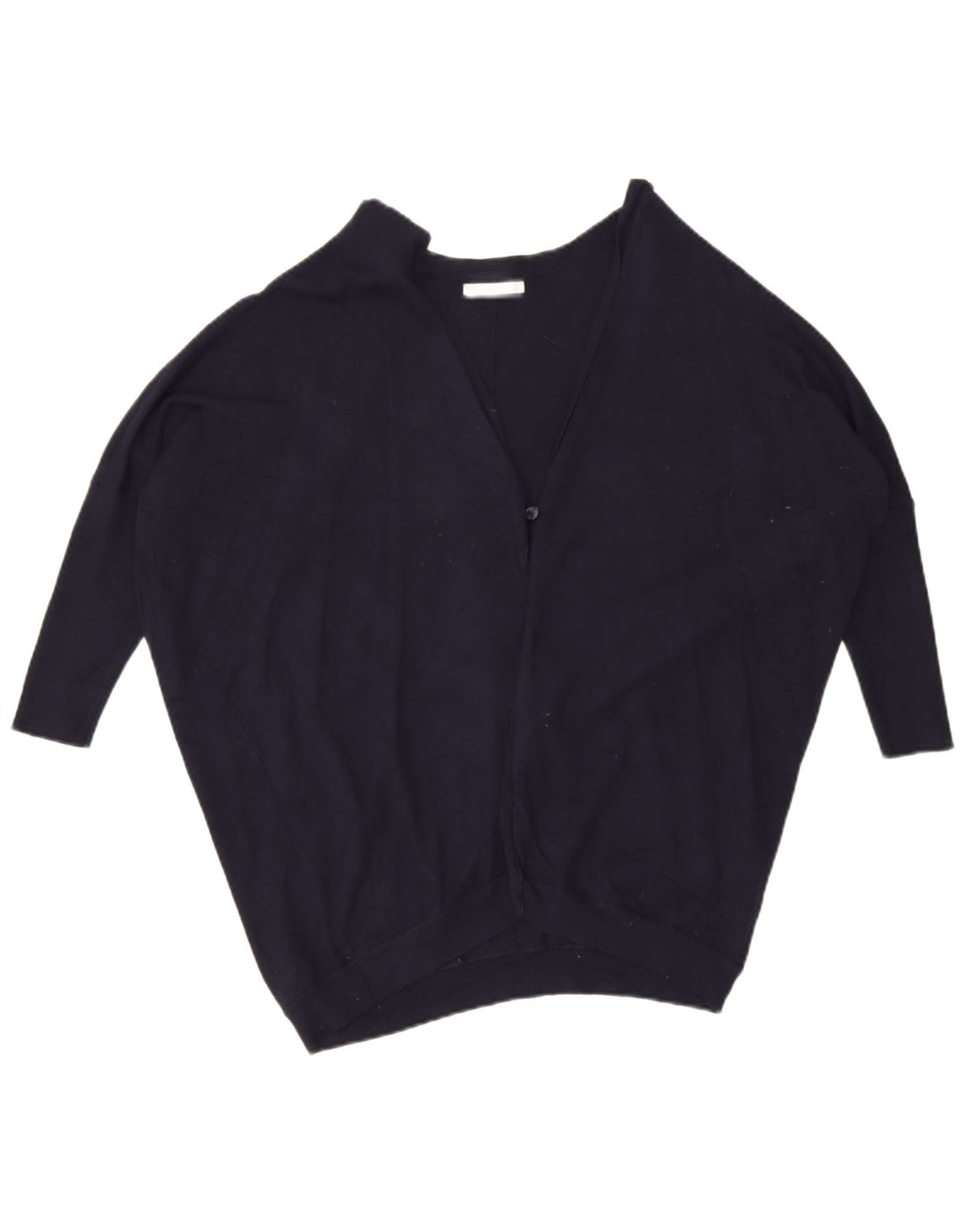 Zara Womens Batwing Oversize Cardigan Pull UK 14 Bleu Marine Moyen