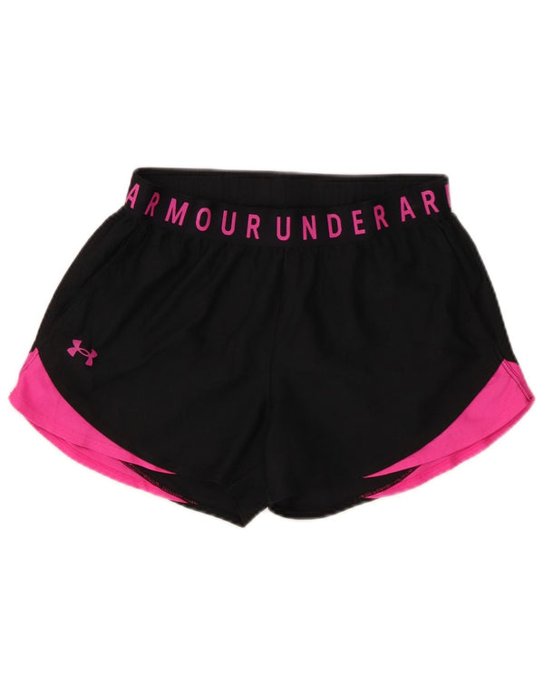 Under Armour Womens Graphic Sport Shorts UK 10 Small Black Colourblock