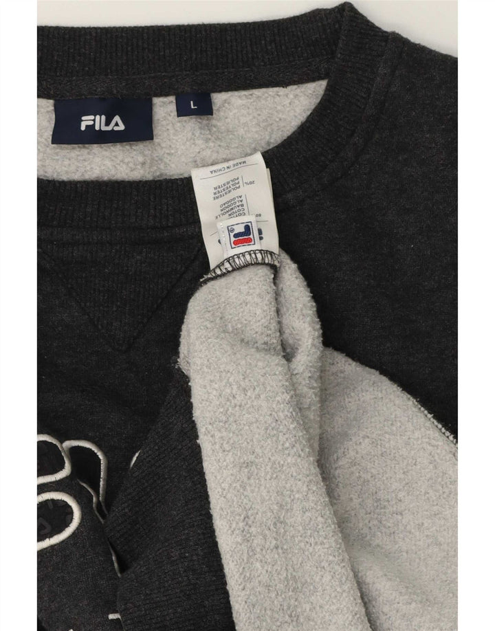 Fila Sweat-shirt graphique pour hommes, grand, gris, coton