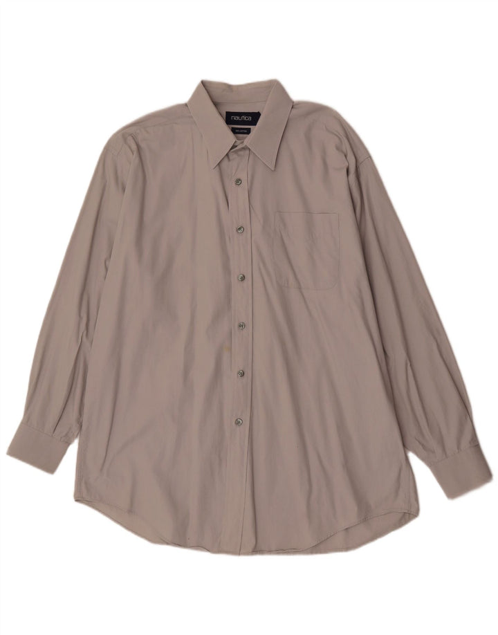 Nautica Chemise Homme Taille 17 XL Coton Gris