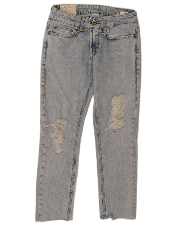 Dondup Jean court effet vieilli W26 L23 en coton bleu pour femme