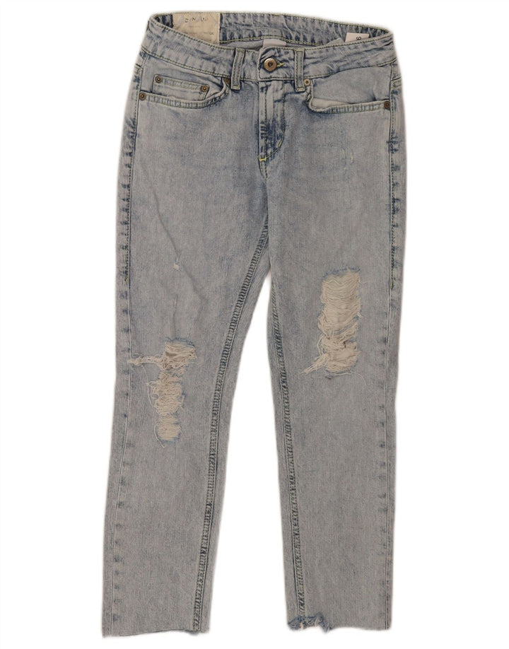 Dondup Jean court effet vieilli W26 L23 en coton bleu pour femme