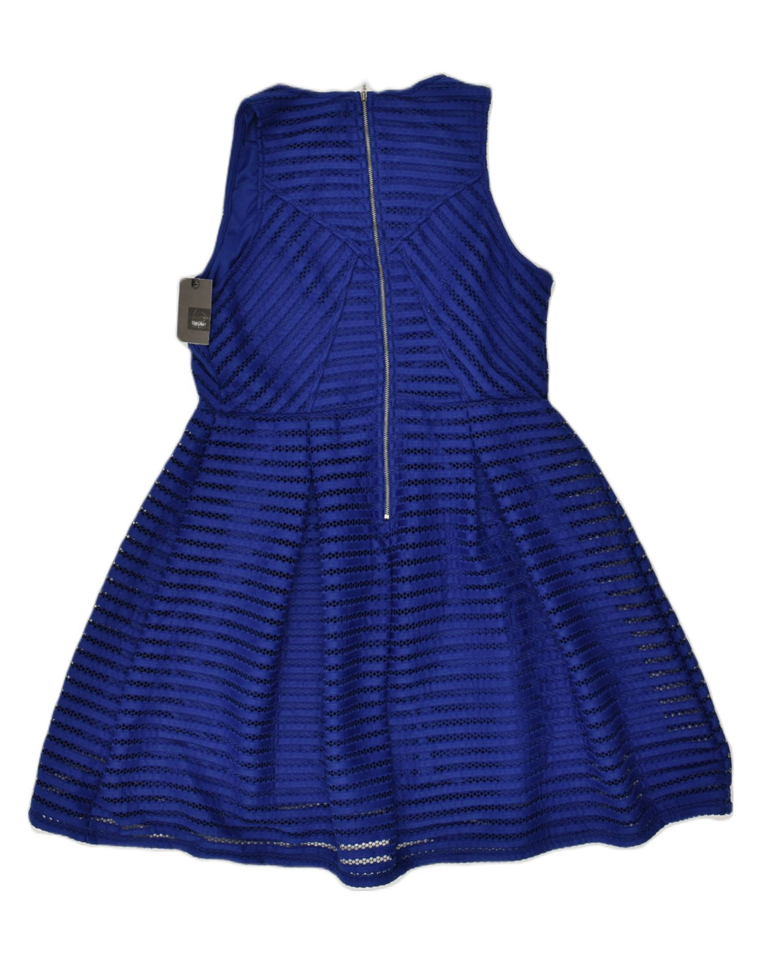 MOSSIMO Womens Sleeveless A-Line Dress UK 14 Large Blue Striped Polyester | Vintage Mossimo | Thrift | Second-Hand Mossimo | Used Clothing | Messina Hembry 