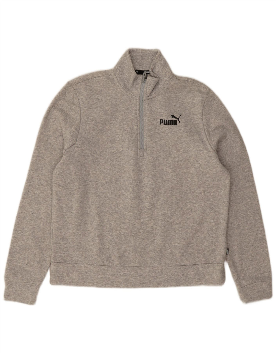 Puma Sweat-shirt à col zippé pour femme UK 14 Gris moyen Coton