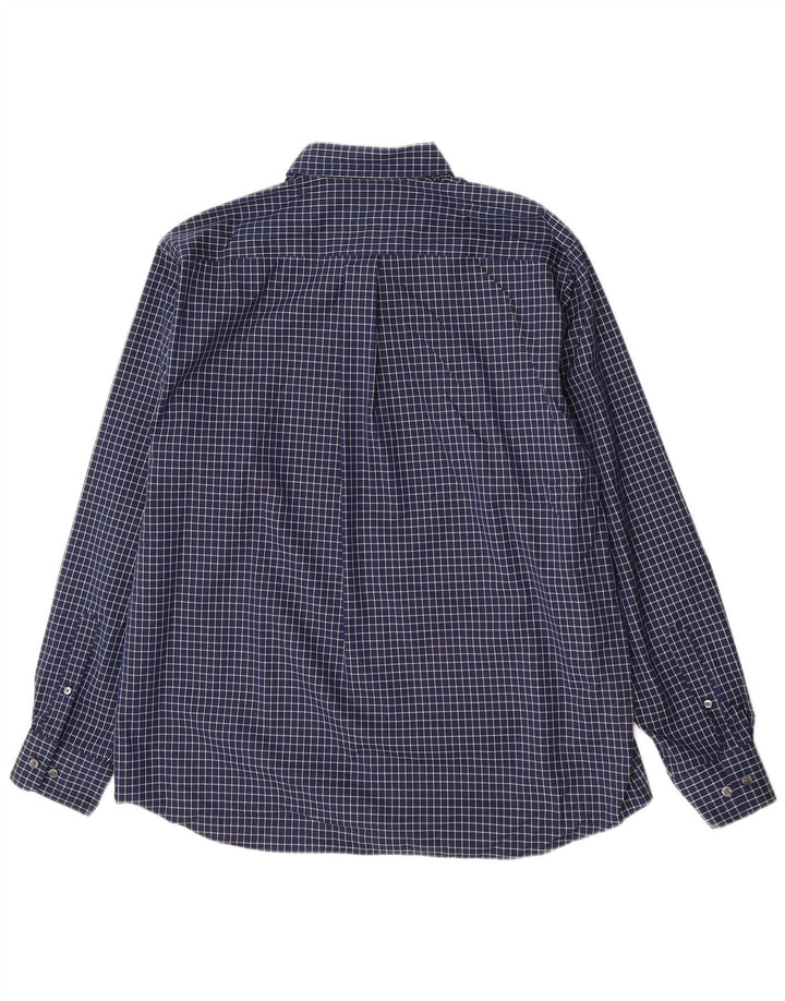 Eddie Bauer Chemise Homme Grand Carreau Bleu Marine Coton