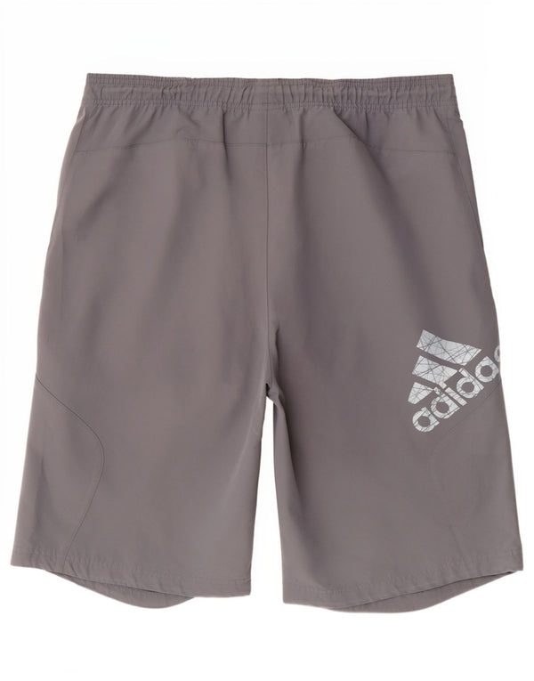 Adidas Short de sport graphique pour hommes, grand, gris, polyester