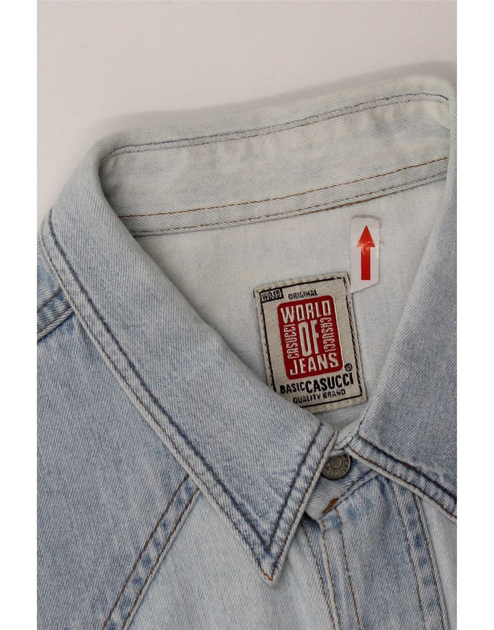 Casucci Chemise en jean XL Bleu Coton Homme