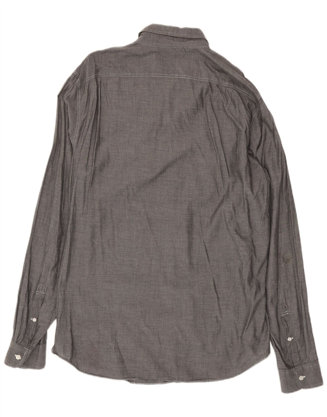 J. CREW Mens Tall Shirt Large Grey Cotton