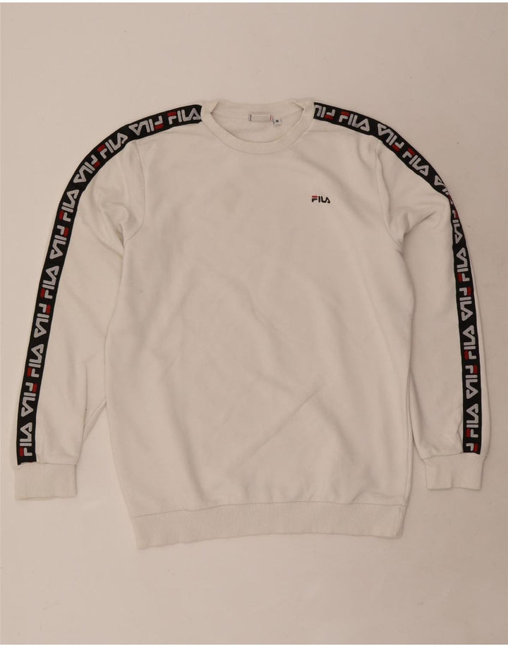 Fila Sweat-Shirt Graphique Homme Blanc Moyen Coton Colorblock