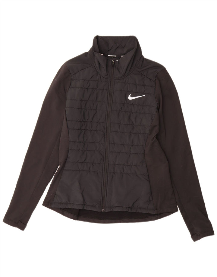 NIKE Veste de survêtement pour femme UK 14 Medium Noir Spandex