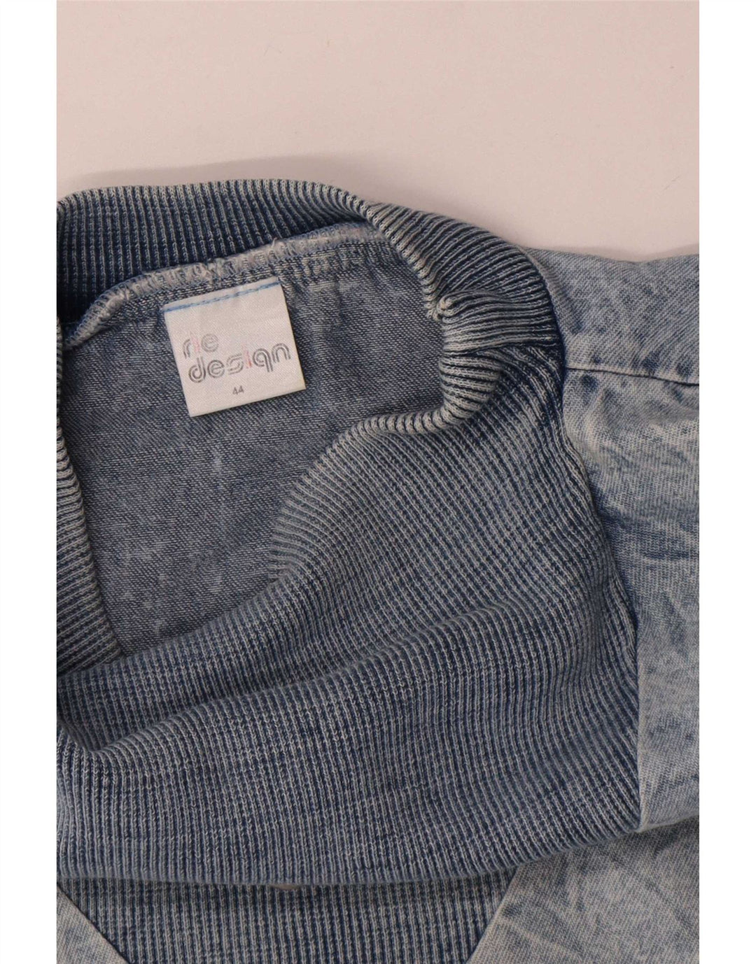 vintage Femme Sweat-shirt surdimensionné Jumper EU 44 XL Coton Bleu