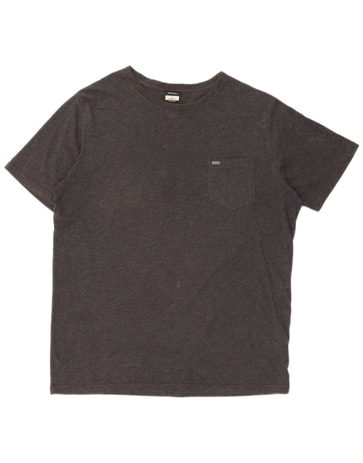 RIP CURL T-shirt coupe standard pour hommes, grand, gris, coton