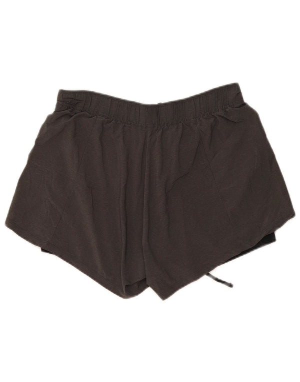 Nike Short de sport pour femme UK 14 Large Gris Colorblock