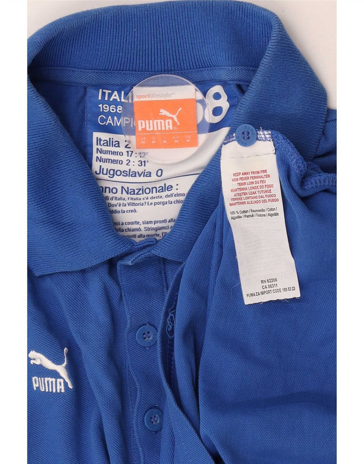 Puma Polo Graphique Homme Bleu Moyen Coton