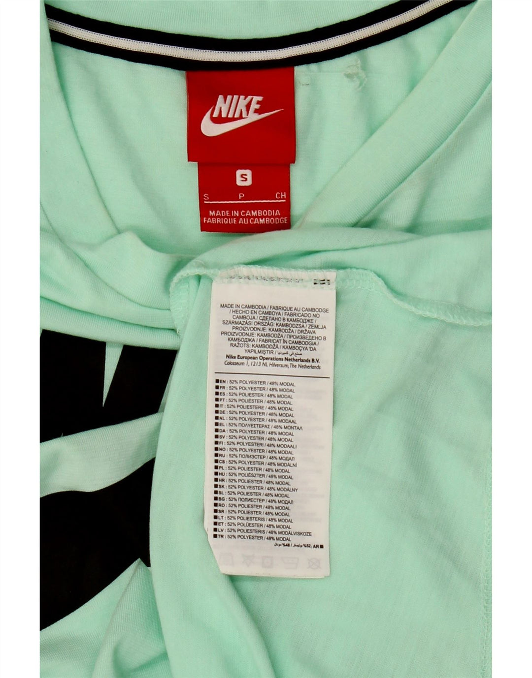 Nike T-shirt graphique pour femme UK 10 Small Vert Polyester