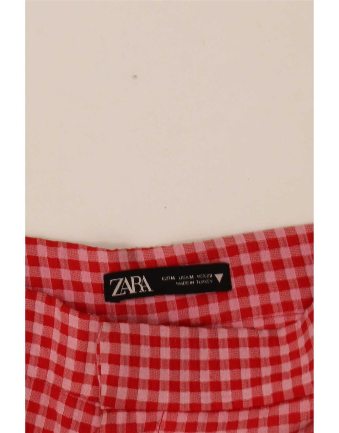 Zara Pantalon court pour femme Medium W28 L25 Vichy rouge