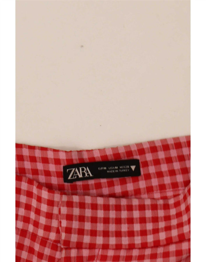 Zara Pantalon court pour femme Medium W28 L25 Vichy rouge
