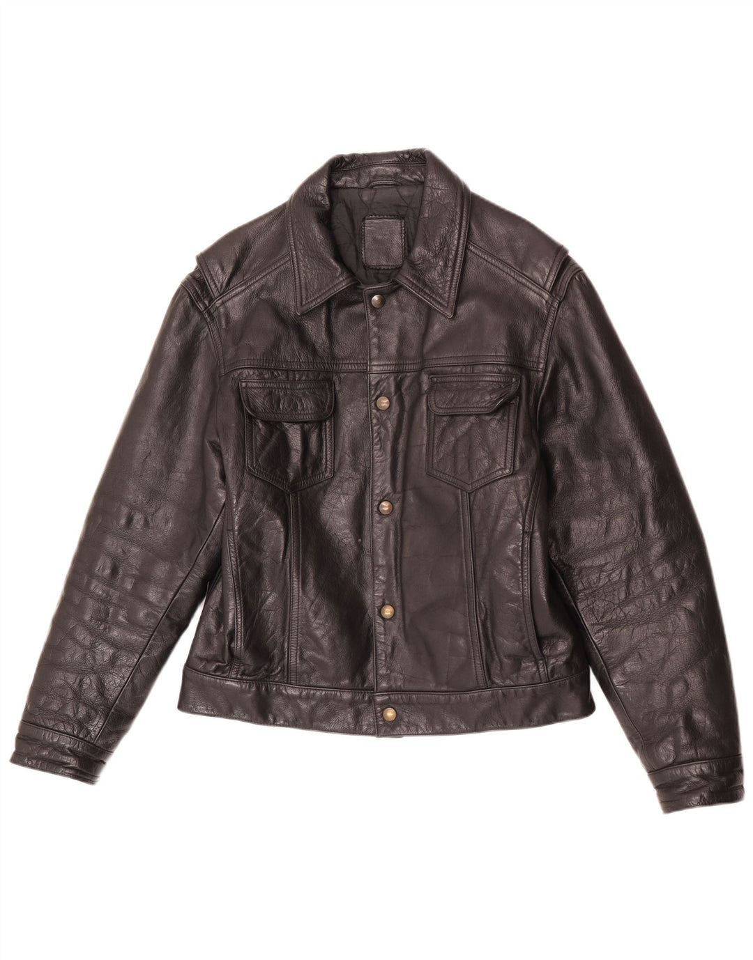 veste en cuir homme vintage UK 40 Grand Noir