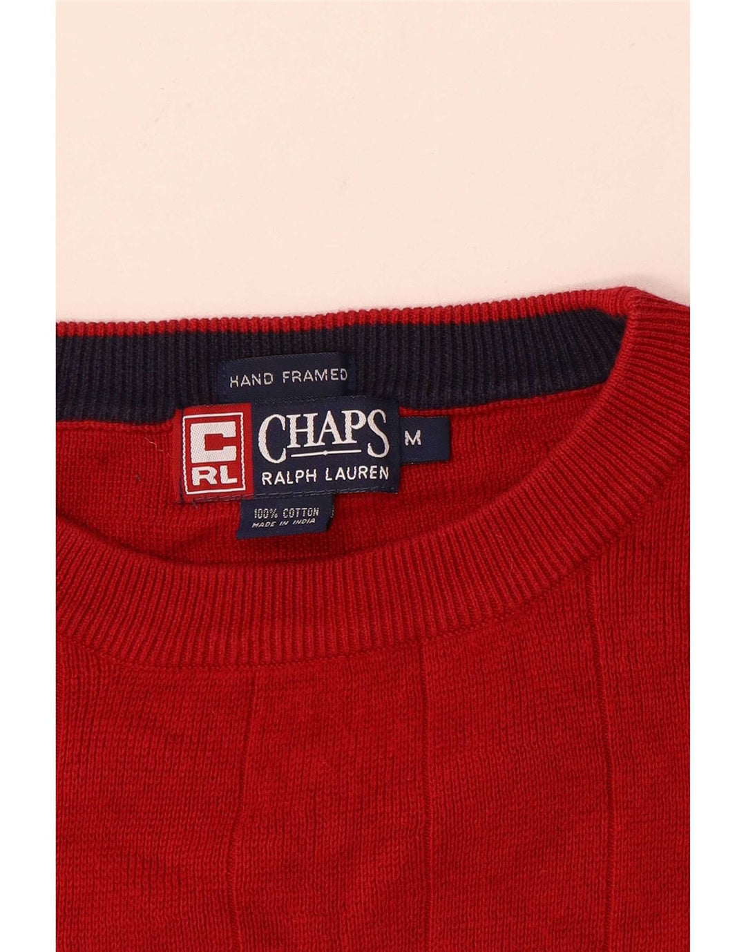 Chaps Ralph Lauren Pull ras du cou pour homme en coton rouge moyen
