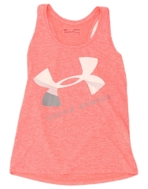 Under Armour Heat Gear Graphic Débardeur pour femme UK 12 Rose moyen moucheté