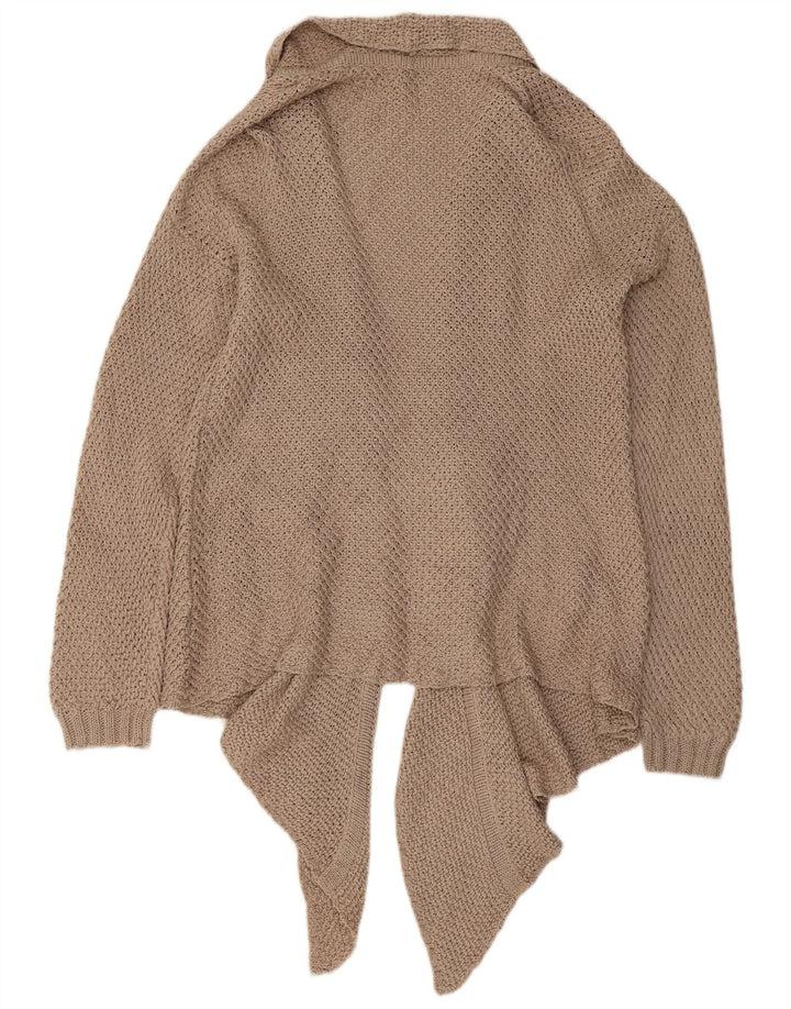 Massimo Dutti Pull Cardigan Ouvert pour Femme UK 16 Grand Coton Beige