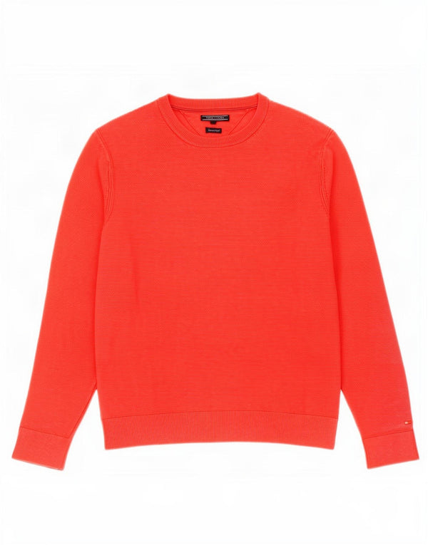 Tommy Hilfiger Pull à col rond pour homme en coton rouge Large