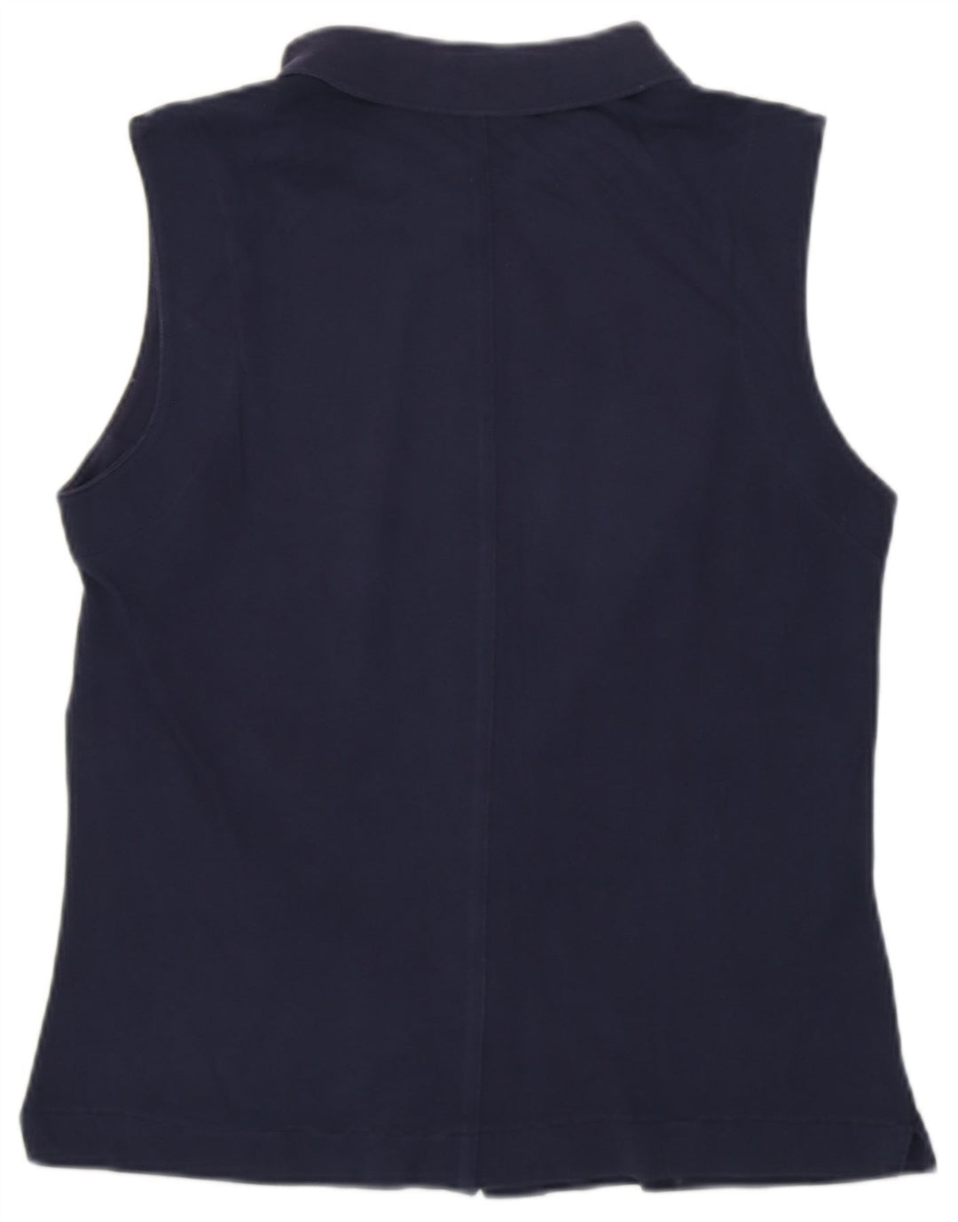 LACOSTE Womens Sleeveless Shirt Size 44 Large Navy Blue Cotton