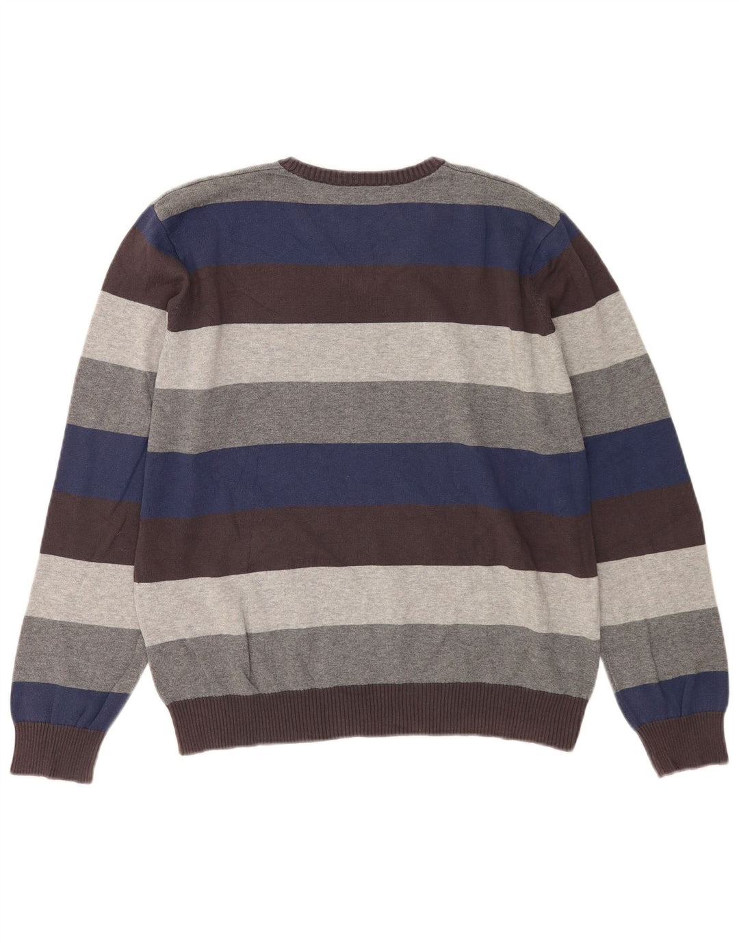 Zara Pull col V pour homme en coton rayé multicolore