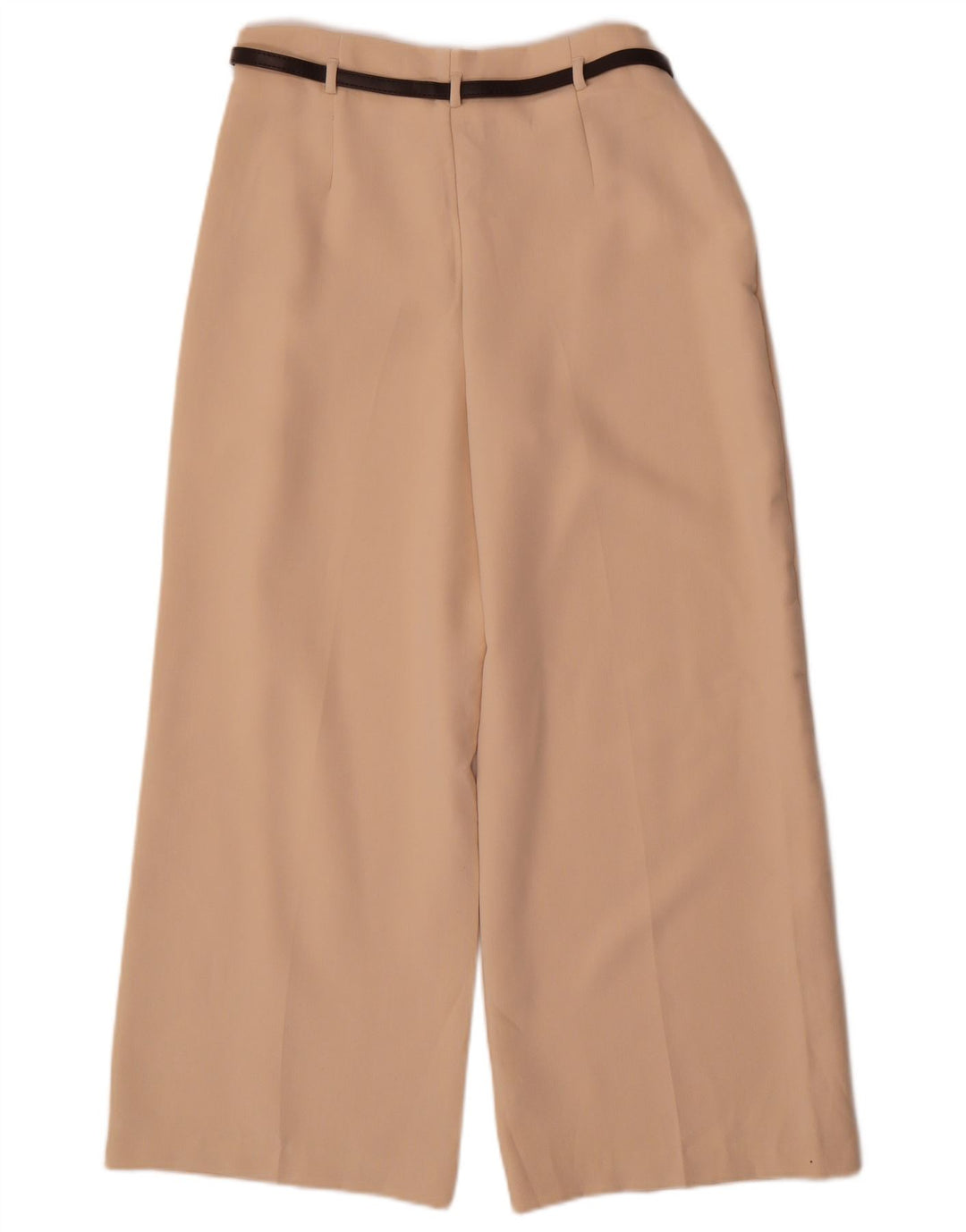 Zara Pantalon court à jambe large pour femme Petit W26 L25 Beige Polyester