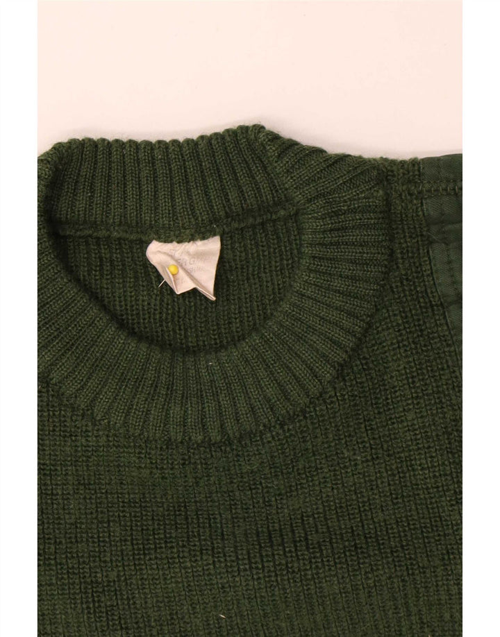 vintage Mens Graphic Crew Neck Jumper Pull IT 50 Vert Moyen