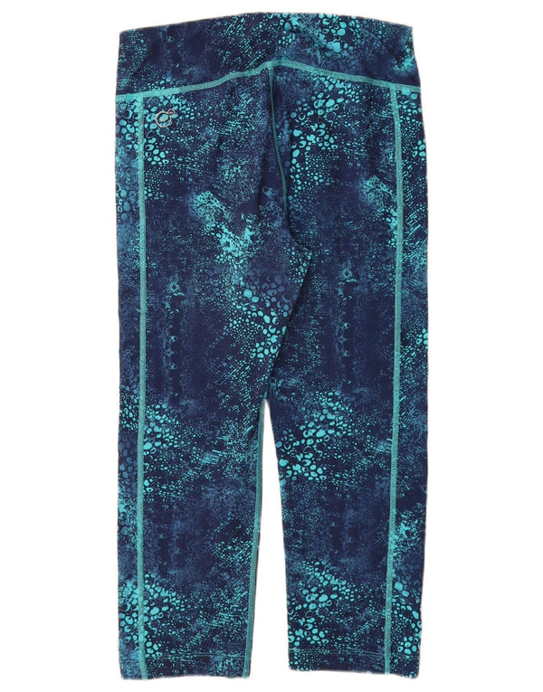 PUMA Legging Capri à motif abstrait pour femme UK 42 Bleu moyen Polyester