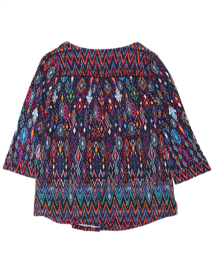 MONSOON Haut chemisier à manches 3/4 pour femme UK 10 Petit Ikat multicolore